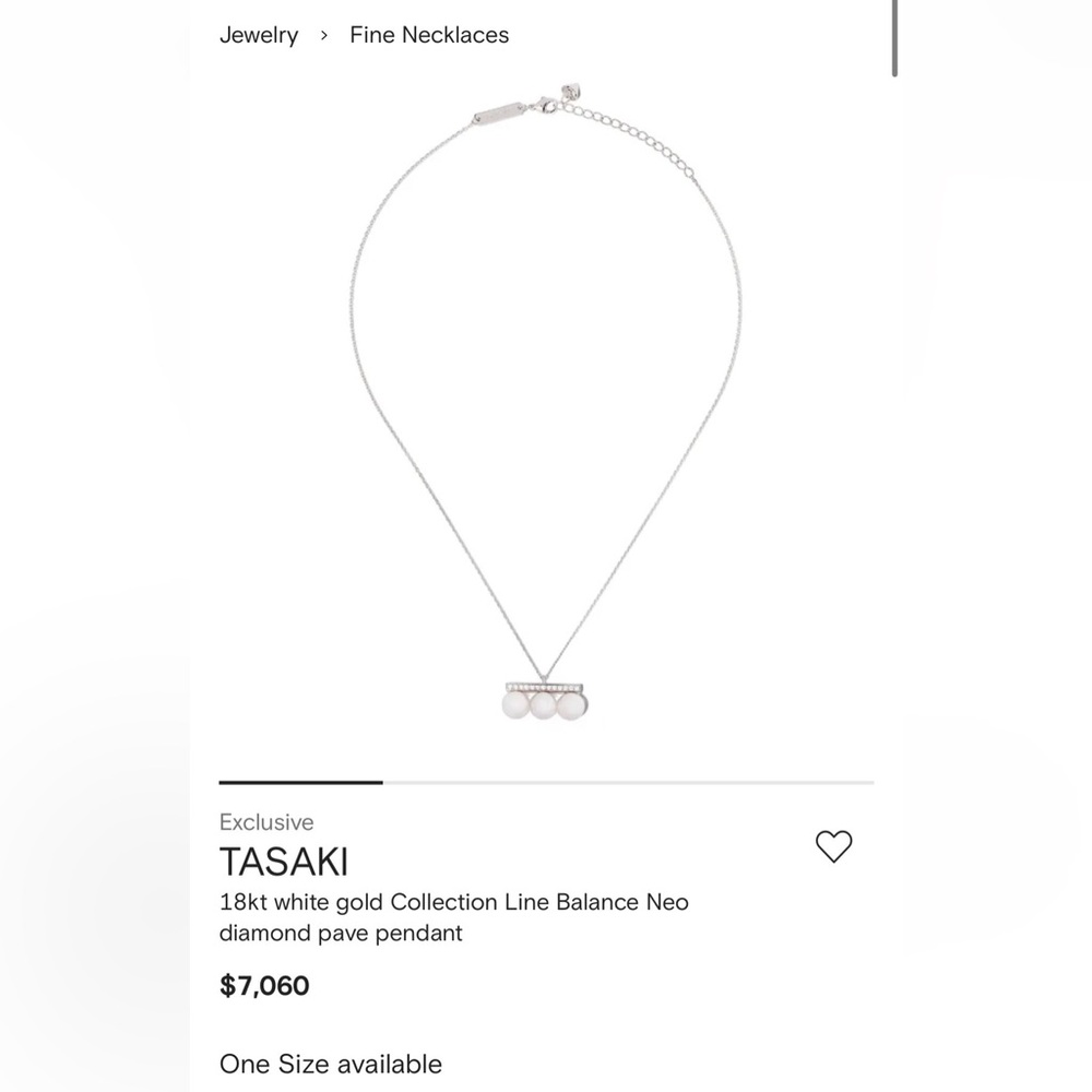 Tasaki Neo Balance Diamond Pave Necklace